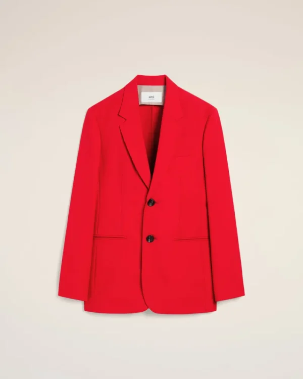 Flash Sale Red Wool Semi-Lined Jacket Women Denim | Coats & Jackets