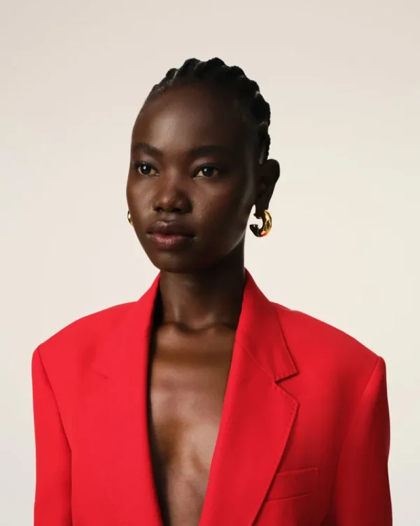Flash Sale Red Wool Semi-Lined Jacket Women Denim | Coats & Jackets