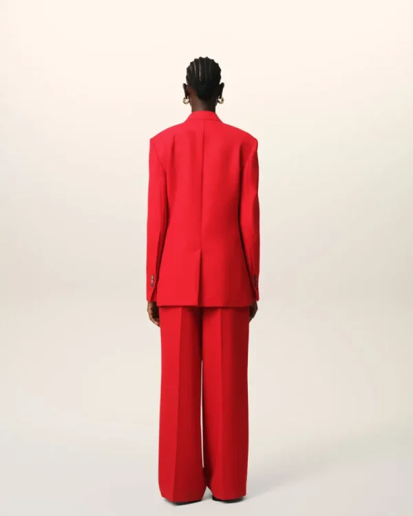 Flash Sale Red Wool Semi-Lined Jacket Women Denim | Coats & Jackets