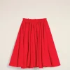 New Red Wool Skirt With Godets Women Shorts & Skirts