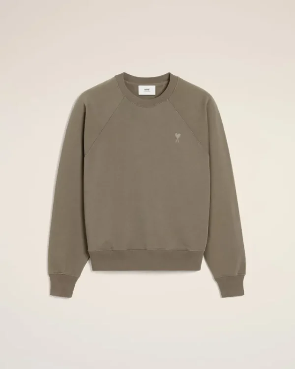 Best Taupe Cotton Tonal Ami de Coeur Sweatshirt Women Sweatshirts & Hoodies | Ami De Coeur