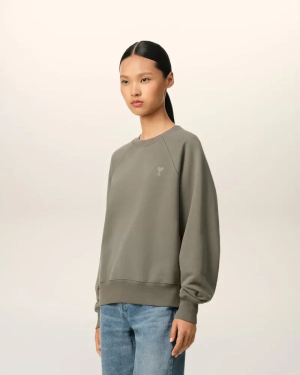 Best Taupe Cotton Tonal Ami de Coeur Sweatshirt Women Sweatshirts & Hoodies | Ami De Coeur
