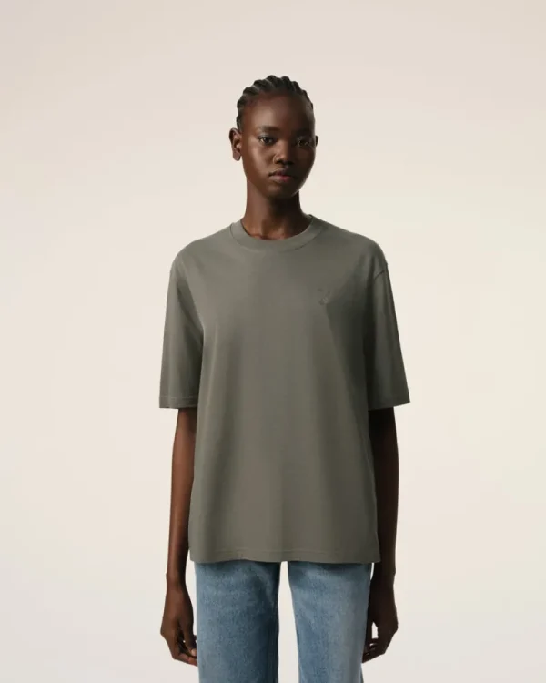 Best Taupe Cotton Tonal Ami de Coeur T-Shirt Women T-shirts & Polos | Ami De Coeur