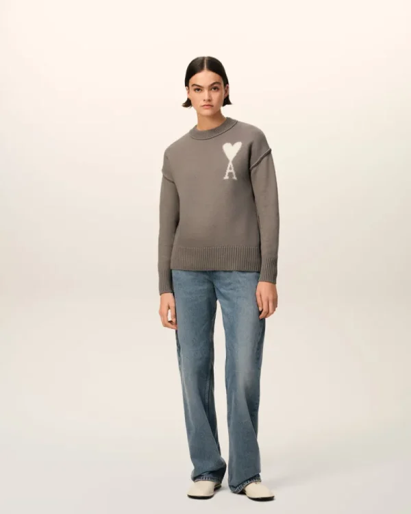 Cheap Taupe Wool Ami de Coeur Sweater Women Sweaters & Cardigans | Ami De Coeur
