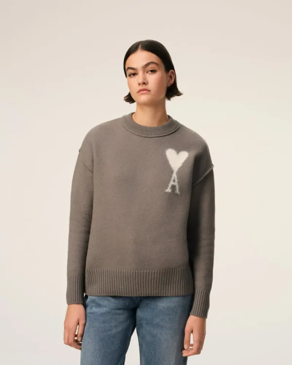 Cheap Taupe Wool Ami de Coeur Sweater Women Sweaters & Cardigans | Ami De Coeur