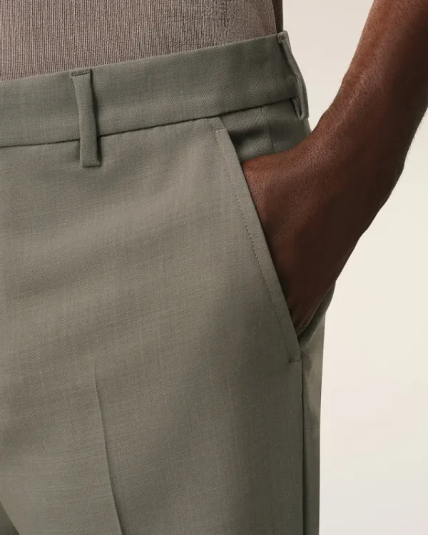 Discount Taupe Wool Straight Fit Trousers Tailoring | Trousers