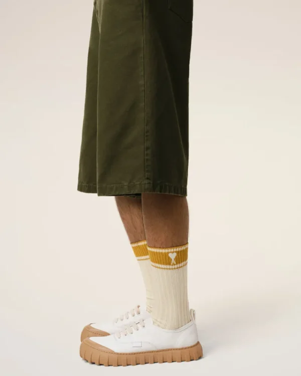 Shop White Cotton Ami de Coeur Striped Socks Women Socks | Ami De Coeur