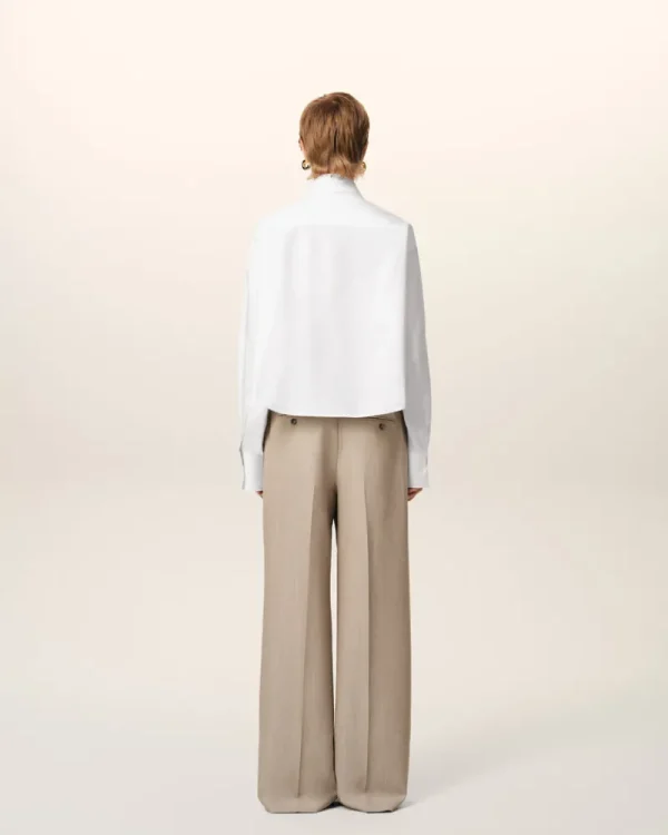 Online White Cotton Cropped Oversized Shirt Women Shirts | Ami De Coeur