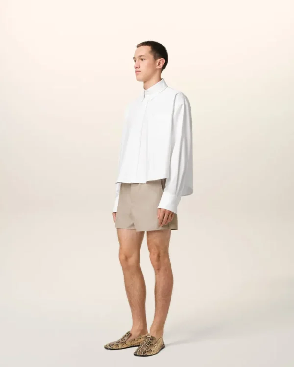 Online White Cotton Cropped Oversized Shirt Women Shirts | Ami De Coeur