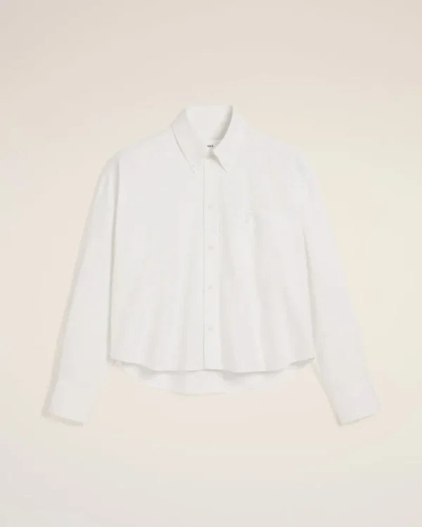 Online White Cotton Cropped Oversized Shirt Women Shirts | Ami De Coeur