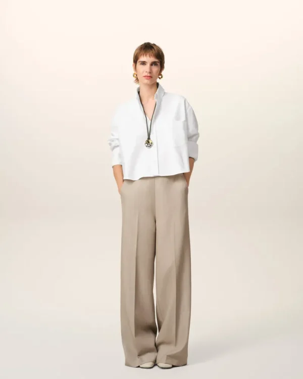 Online White Cotton Cropped Oversized Shirt Women Shirts | Ami De Coeur