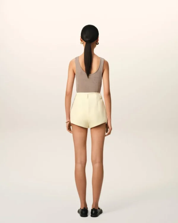Shop Yellow Wool High Waist Mini Short Women Denim | Shorts & Skirts