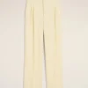 Shop Yellow Wool Large Fit Trousers Tailoring | Trousers